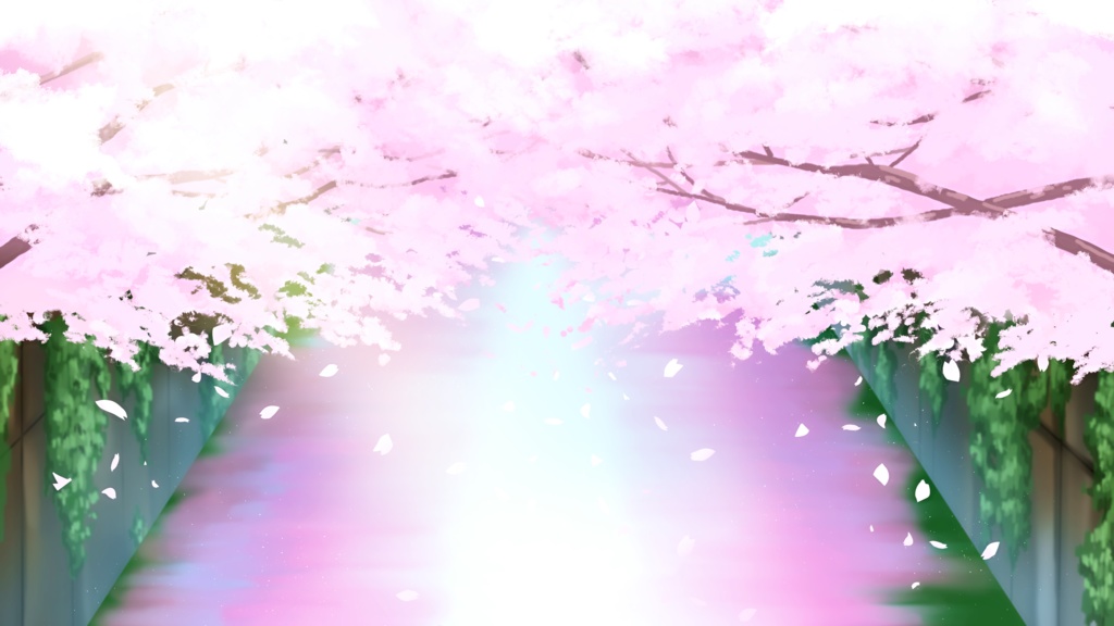 Vtuber配信用背景素材/桜&夜桜セット(お花見付き)
