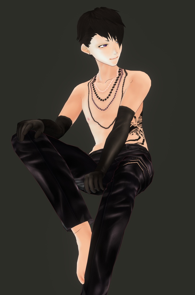 【VRoid正式版】レザーパンツ&フェチテクスチャセット【試着有】