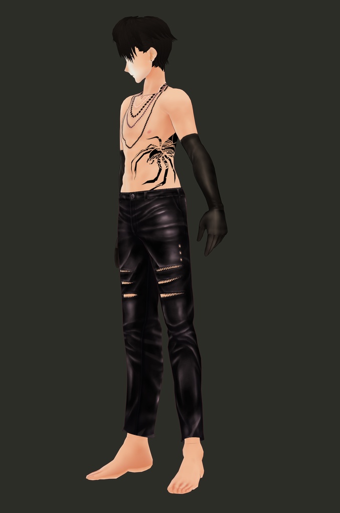 【VRoid正式版】レザーパンツ&フェチテクスチャセット【試着有】