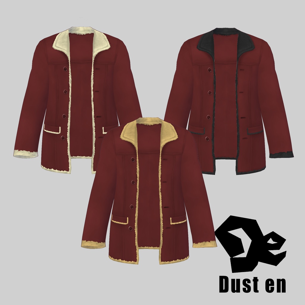 【VRoid Studio】ムートンコート【試着あり】#VRoid