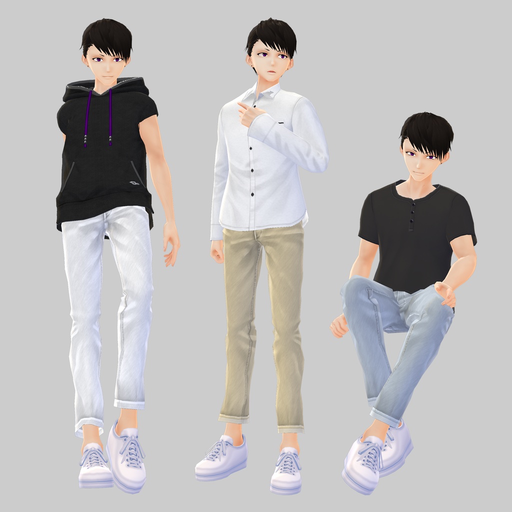 【VRoid Studio】ロールアップカラージーンズ【試着有】