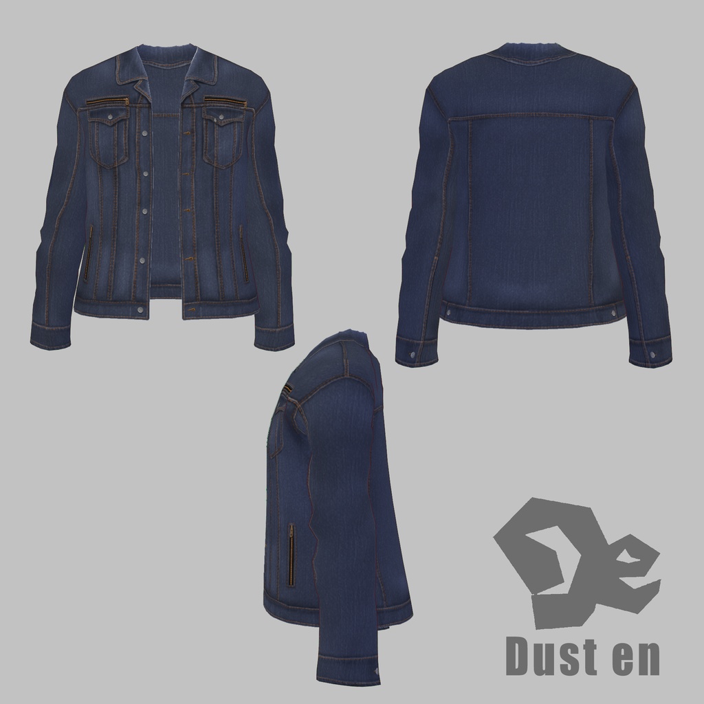 【メンズ向け】デニムジャケット【男性VRoid】