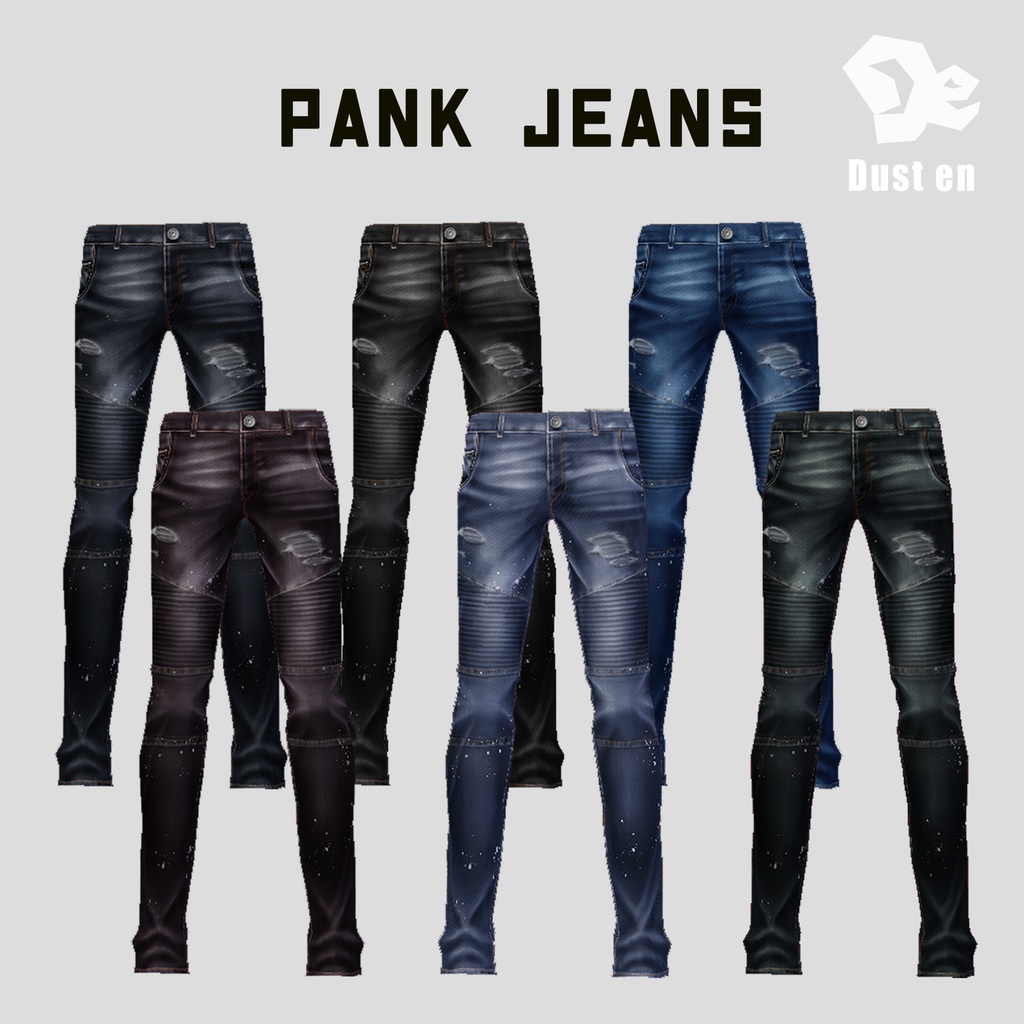 【VRoid β】パンクジーンズ【試着あり】#VRoid