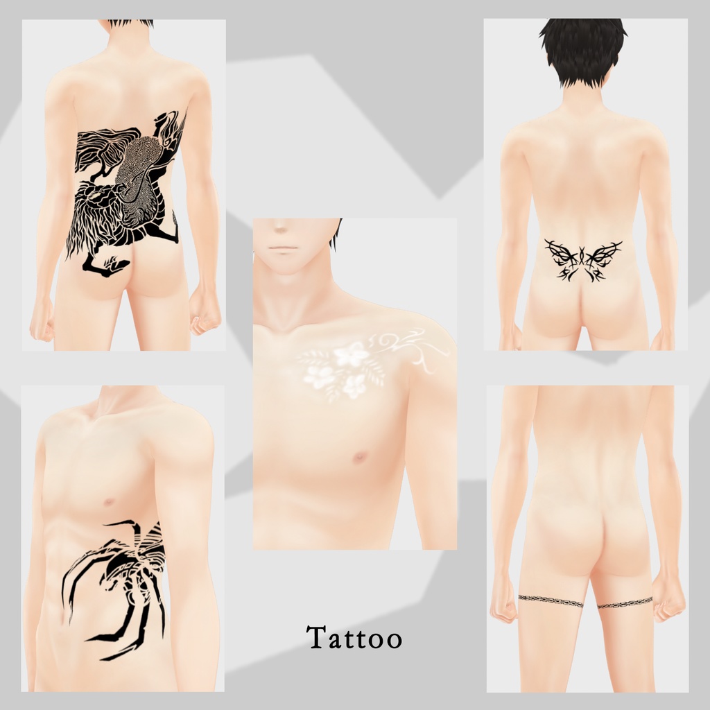 【VRoid正式版】ボディテクスチャバンドル【男性VRoid】#VRoid