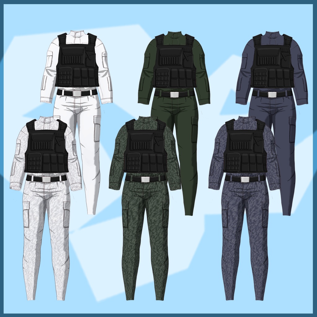 【メンズ向け】セルルックミリタリーウェア【男性VRoid】