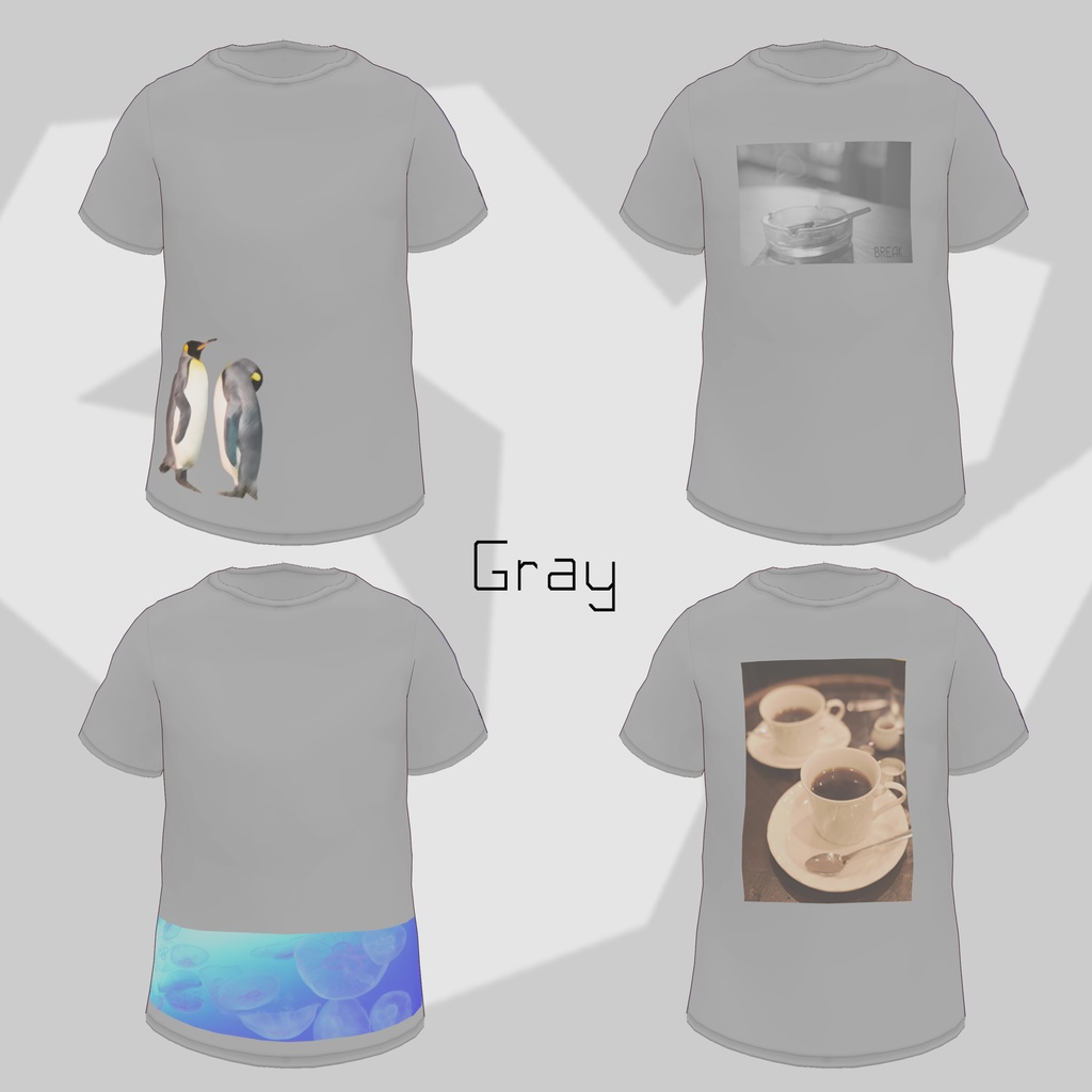 【無料有】フォトプリントTシャツ【男性VRoid】