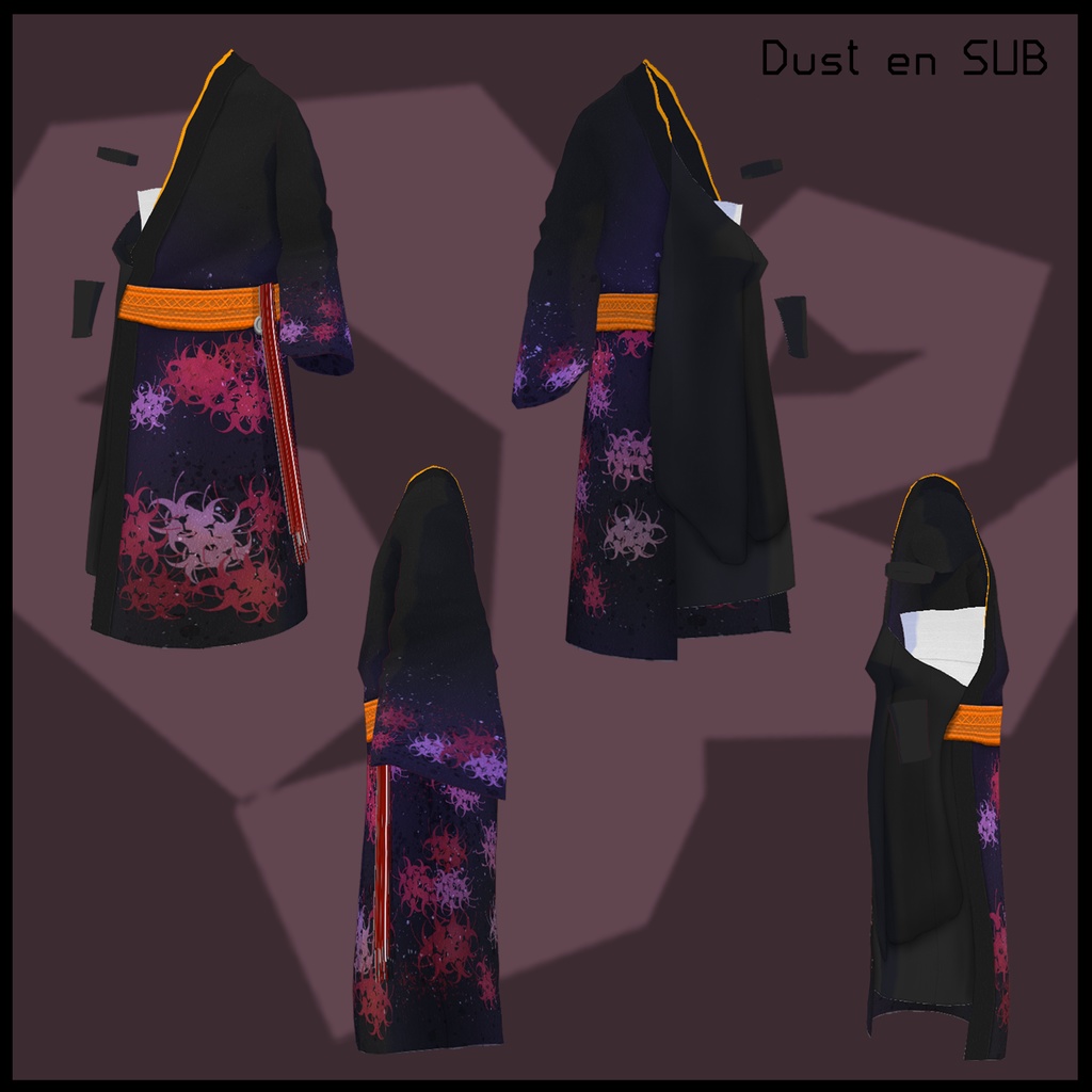 【VRoid Studio】ハロウィン用着物『曼珠沙華』【試着あり】#VRoid #VRoidHalloween