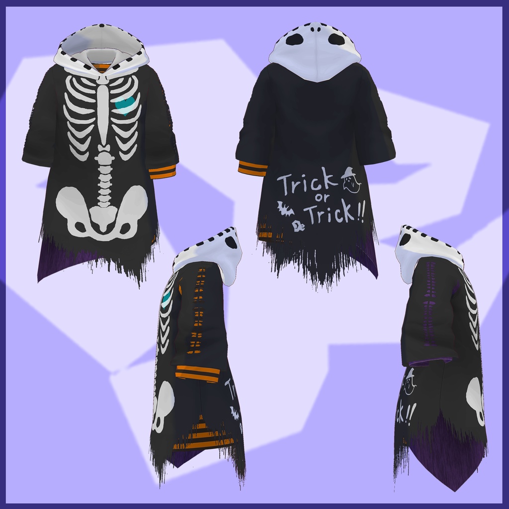 【VRoid Studio】ハロウィンパーカー【無料有】#VRoid #VRoidHalloween