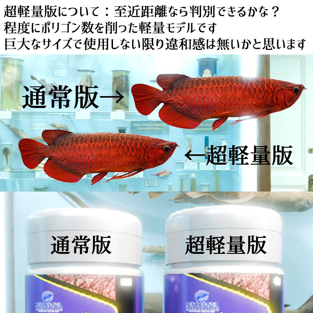 【Unity3Dモデル】アクアリウム水槽+アロワナのセット【熱帯魚アニメーション付き】