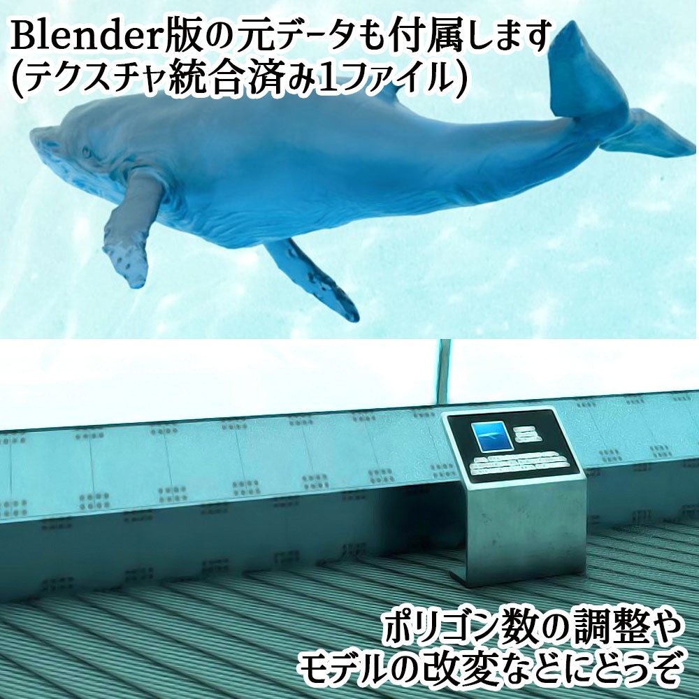 【VRC】シロナガスクジラが泳ぐ!ギミック付き大型水槽ワールド【ループアニメーション付属】