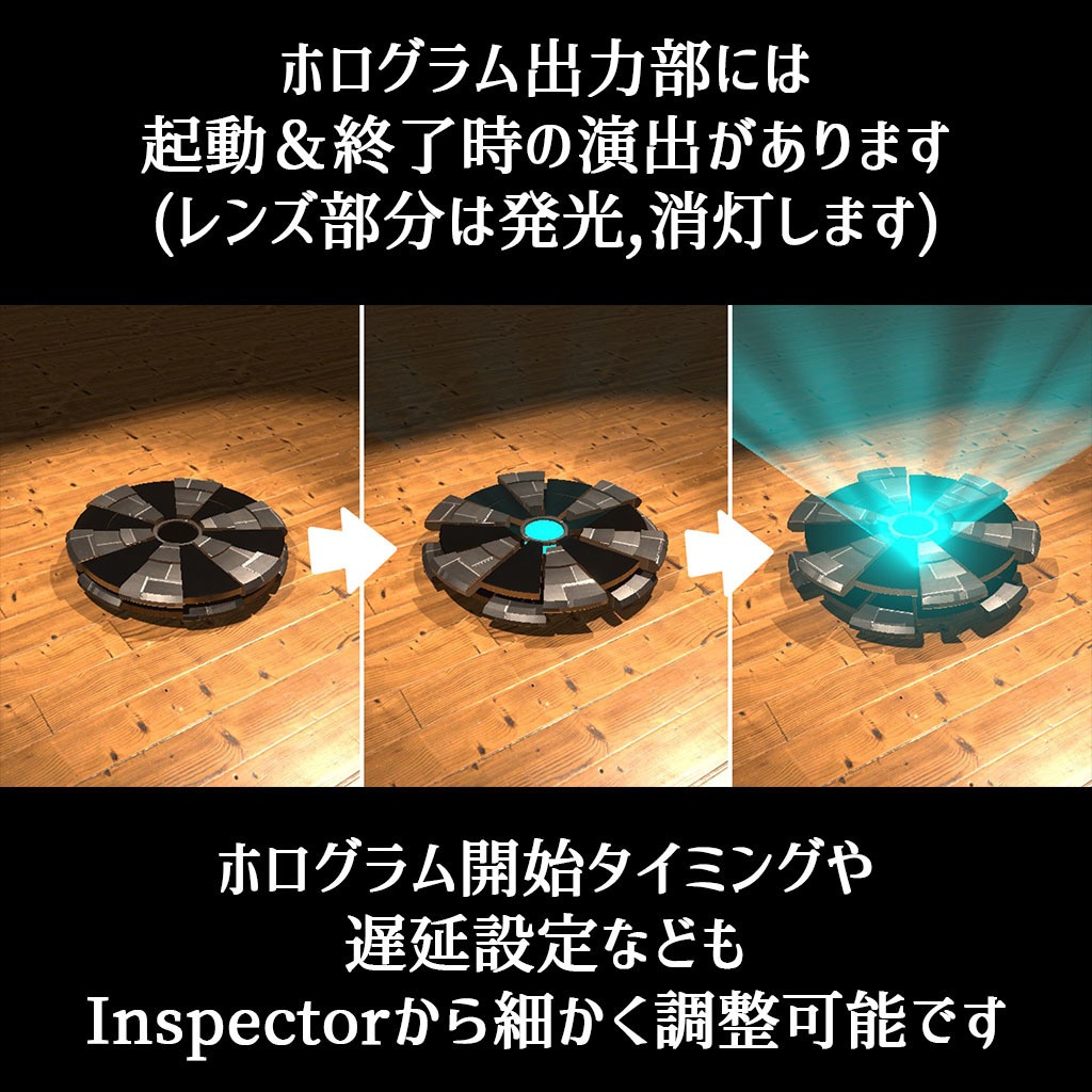 【VRC】アバターでも使える!立体ホログラムギミック 12種のモデル付属【起動アニメーション付き】