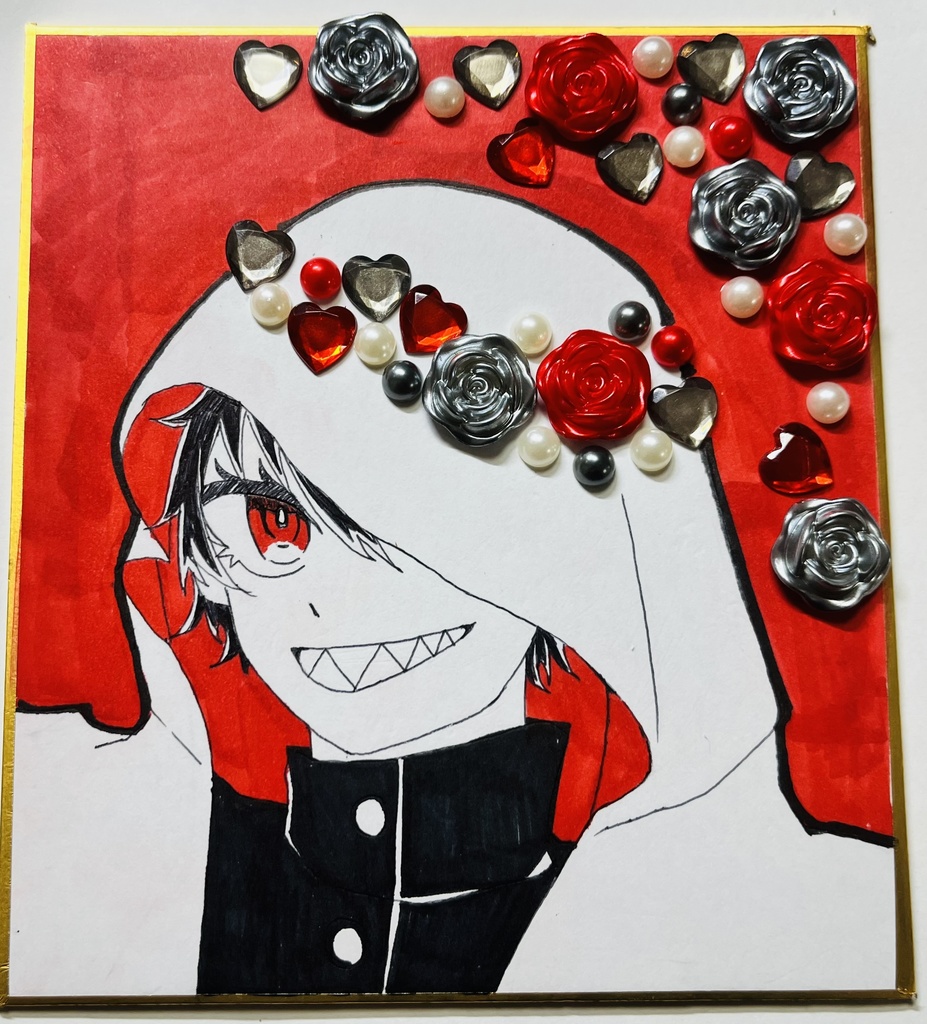 ミニ色紙　約163mm×121mm オリジナル創作男の子