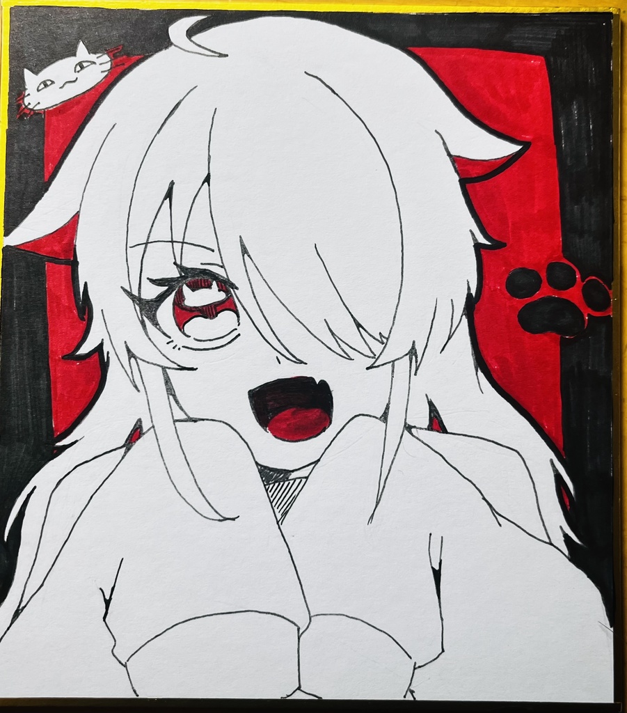 ミニ色紙 約163mm×121mm オリジナル創作 おんなのこ