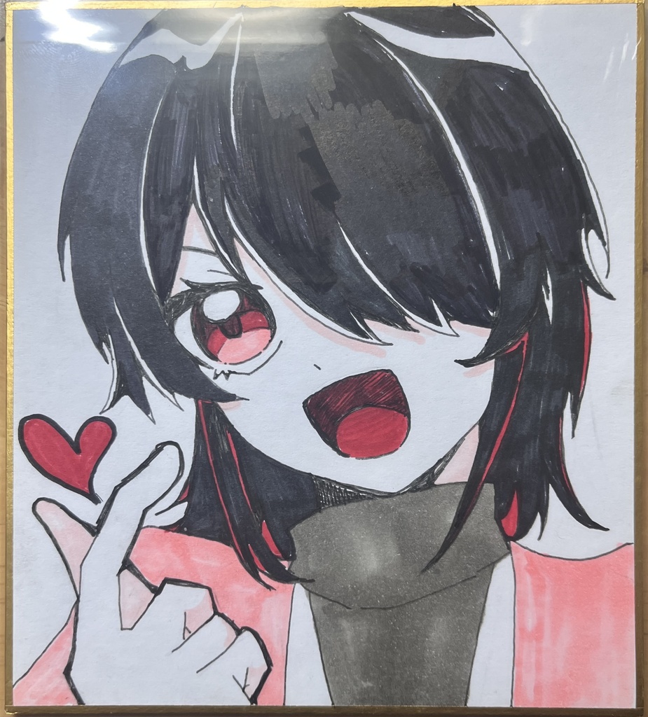 ミニ色紙　約163mm×121mm オリジナル創作　おんなのこ　おまけ付き