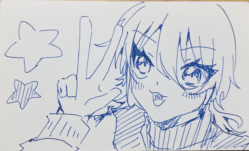 ミニ色紙 約163mm×121mm オリジナル創作 おんなのこ おまけ付き