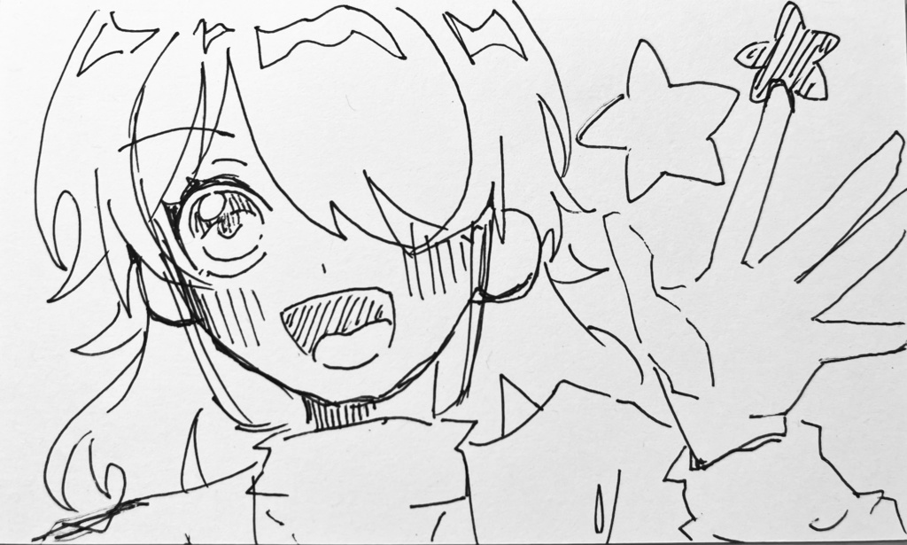 ミニ色紙 約163mm×121mm オリジナル創作ひがんちゃん おんなのこ おまけ付き