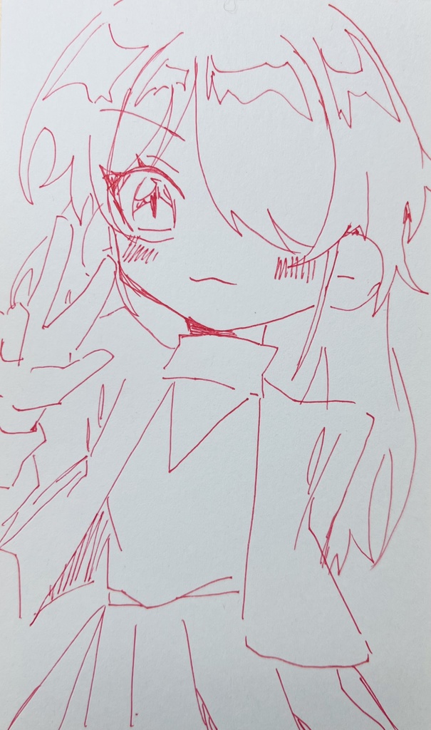 ミニ色紙 約163mm×121mm オリジナル創作ひがんちゃん おんなのこ おまけ付き