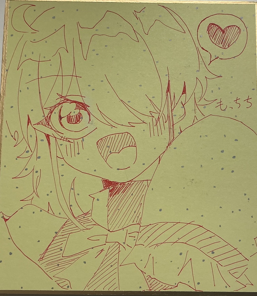 ミニ色紙 約163mm×121mm オリジナル創作ひがんちゃん おんなのこ おまけ付き