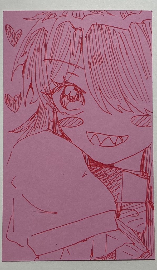 ミニ色紙 約163mm×121mm オリジナル創作ひがんちゃん おんなのこ おまけ付き