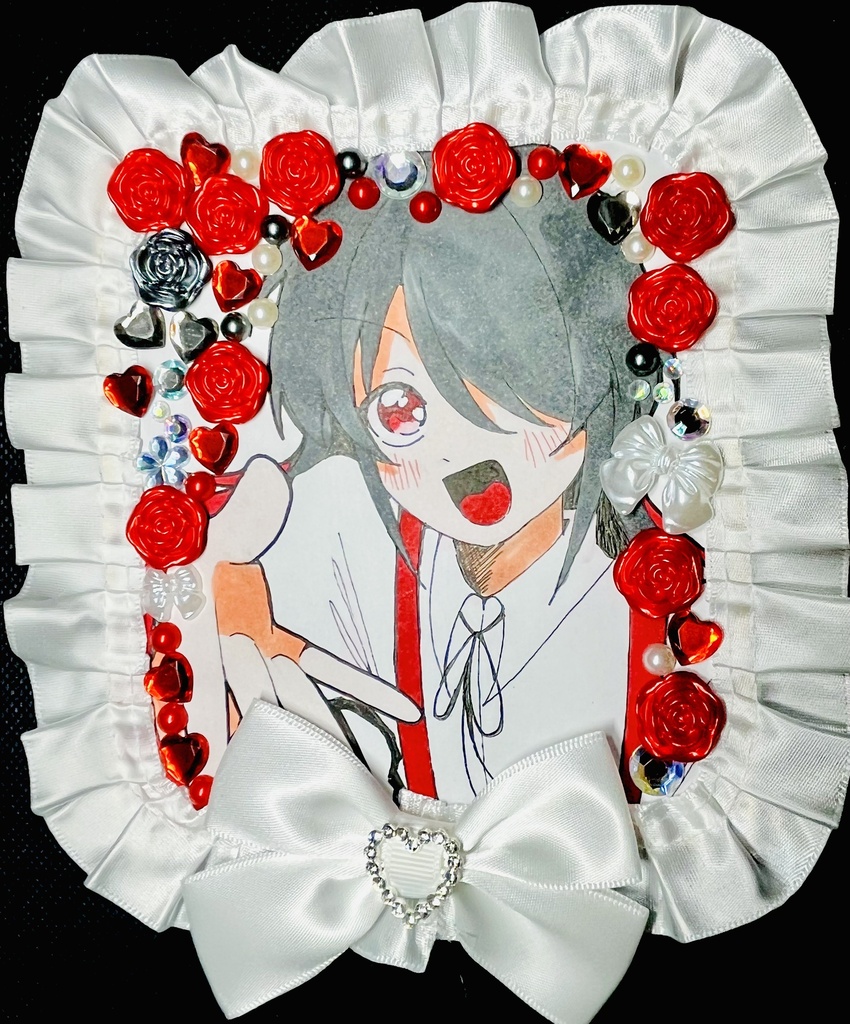 ひがんちゃん　オリジナルキャラクター　デコミニ色紙約163mm×121mm
