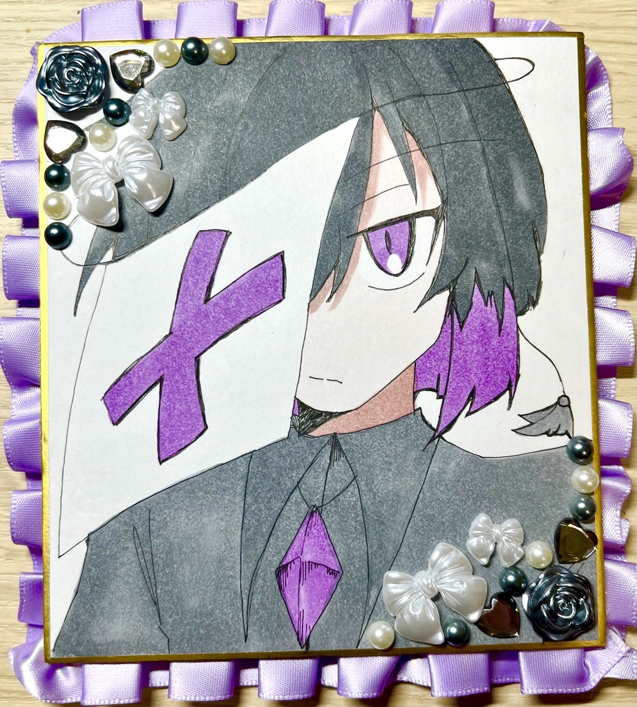 オリジナルキャラクター　デコミニ色紙