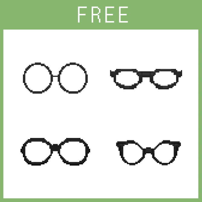 【無料/有料】Vtuber向け!ドット絵メガネ素材集