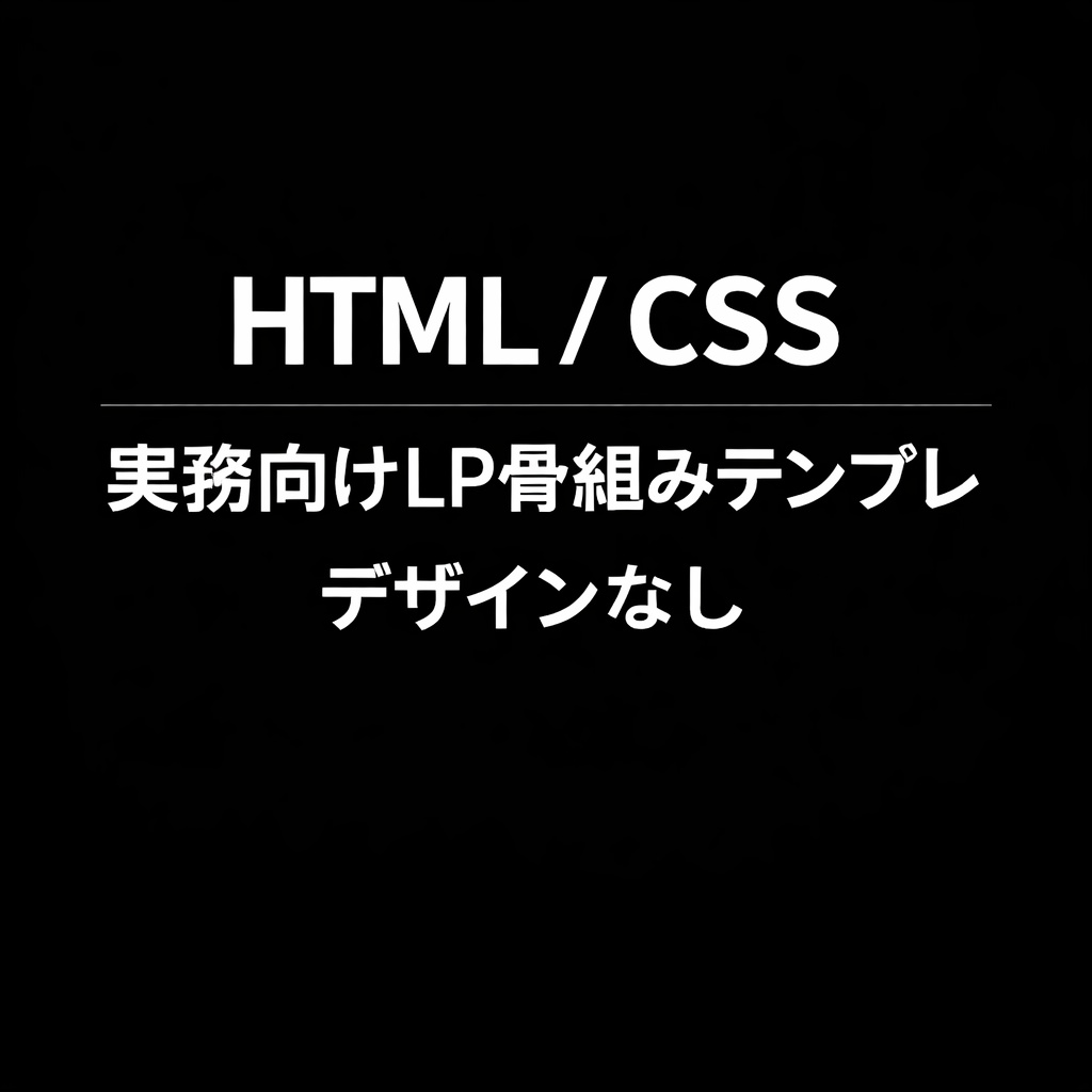 【HTML/CSS】デザインなし・実務向けLP骨組みテンプレ