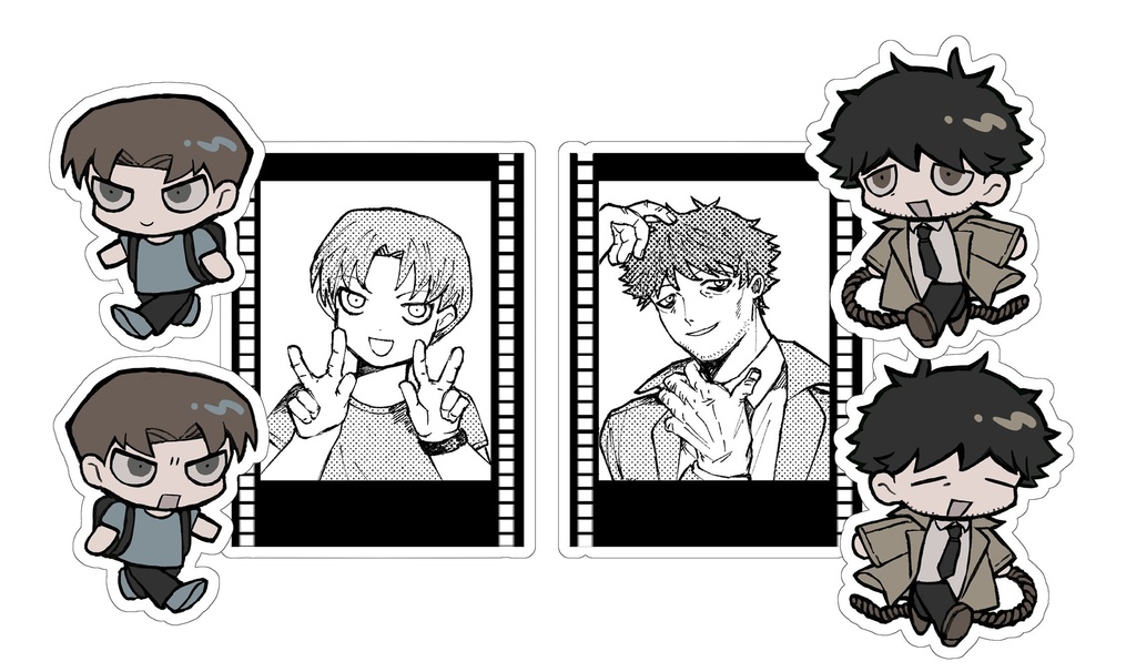 自立アクリルスタンド+黒縁チェキ風カードセット