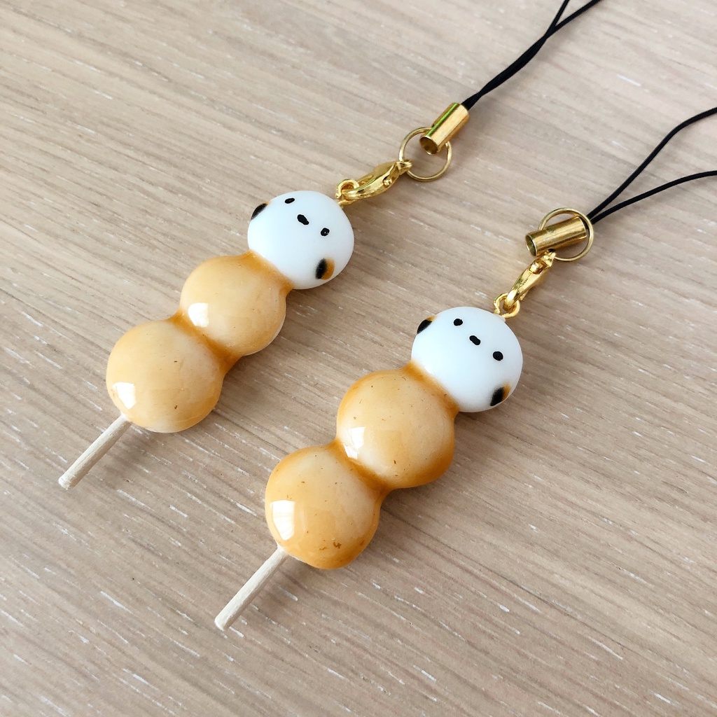 シマエナガのみたらし団子 ストラップ・ブローチ