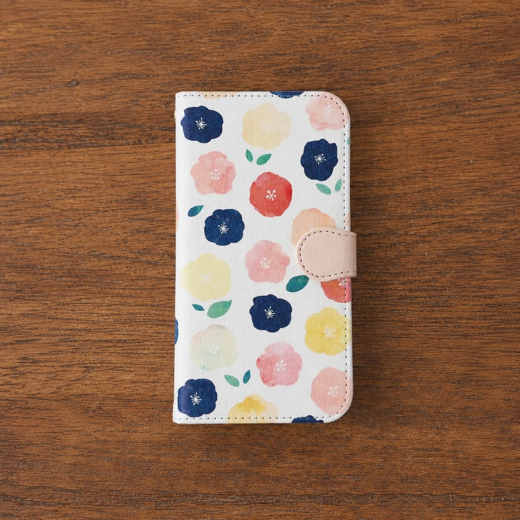 【送料無料】フラワーの手帳型スマホケース
