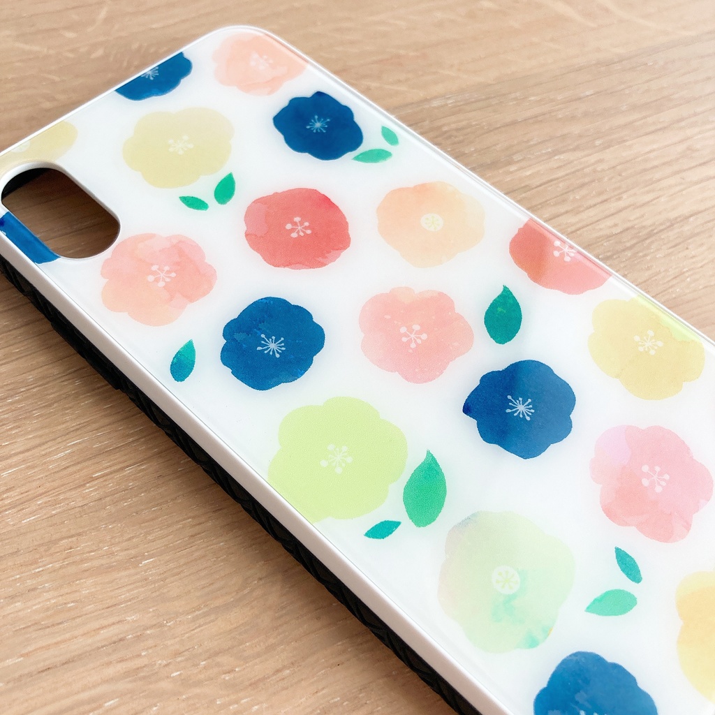 フラワーのガラススマホケース