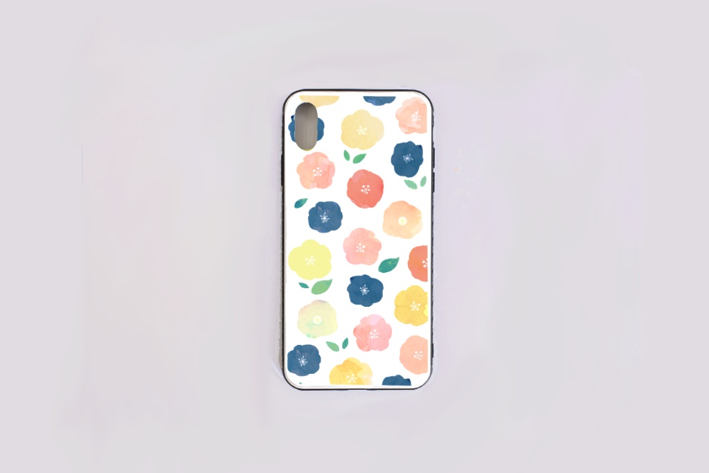 フラワーのガラススマホケース