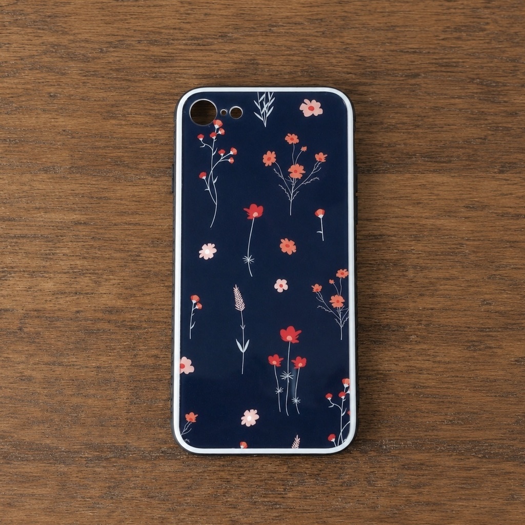 フラワーのガラススマホケース