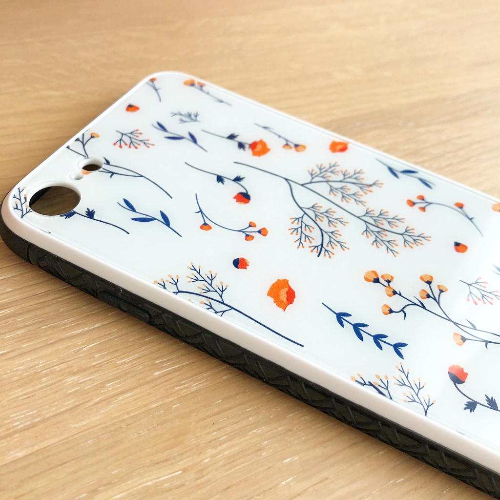 フラワーのガラススマホケース