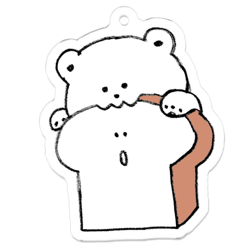 しろくまと食パンのアクリルキーホルダー