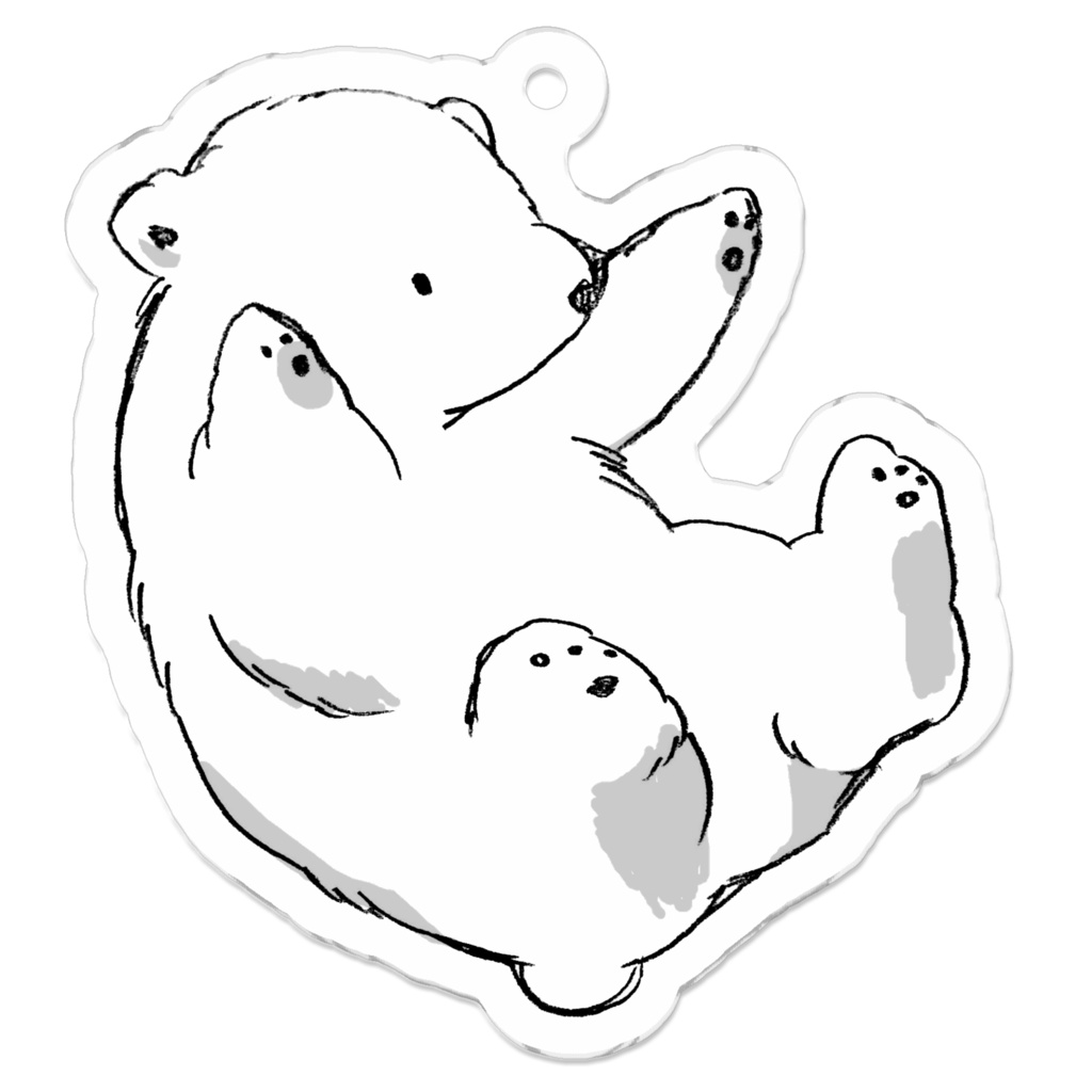 転がりシロクマのアクリルキーホルダー