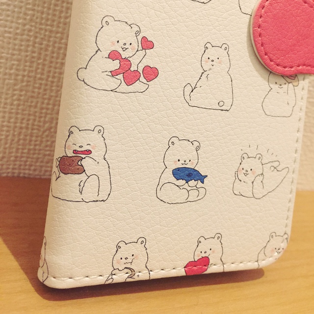 【送料無料】シロクマの手帳型スマホケース