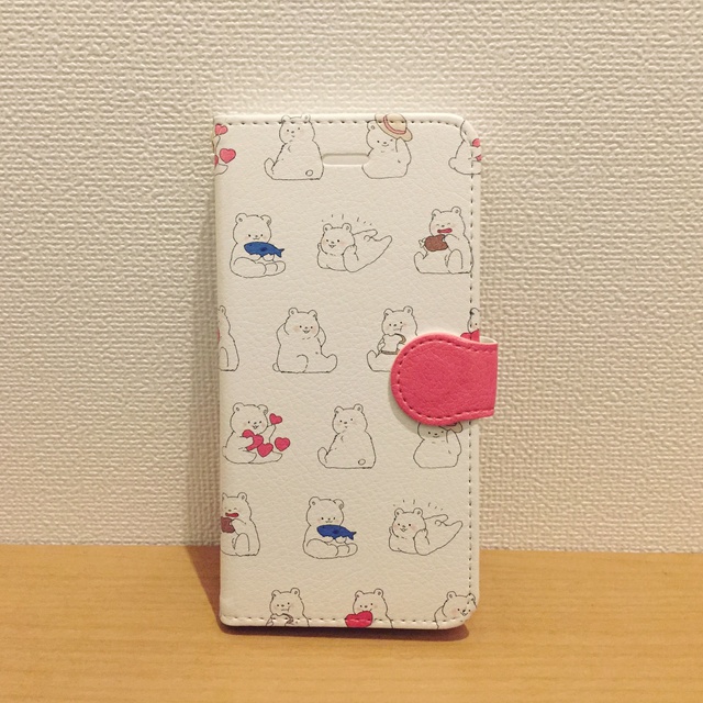 【送料無料】シロクマの手帳型スマホケース
