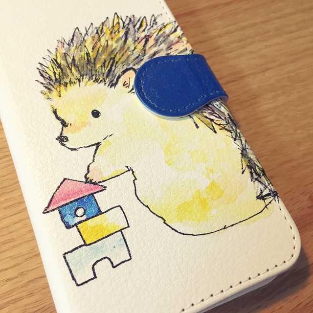 【送料無料】ハリネズミの手帳型スマホケース