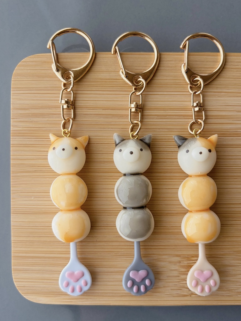 猫のみたらし団子キーホルダー
