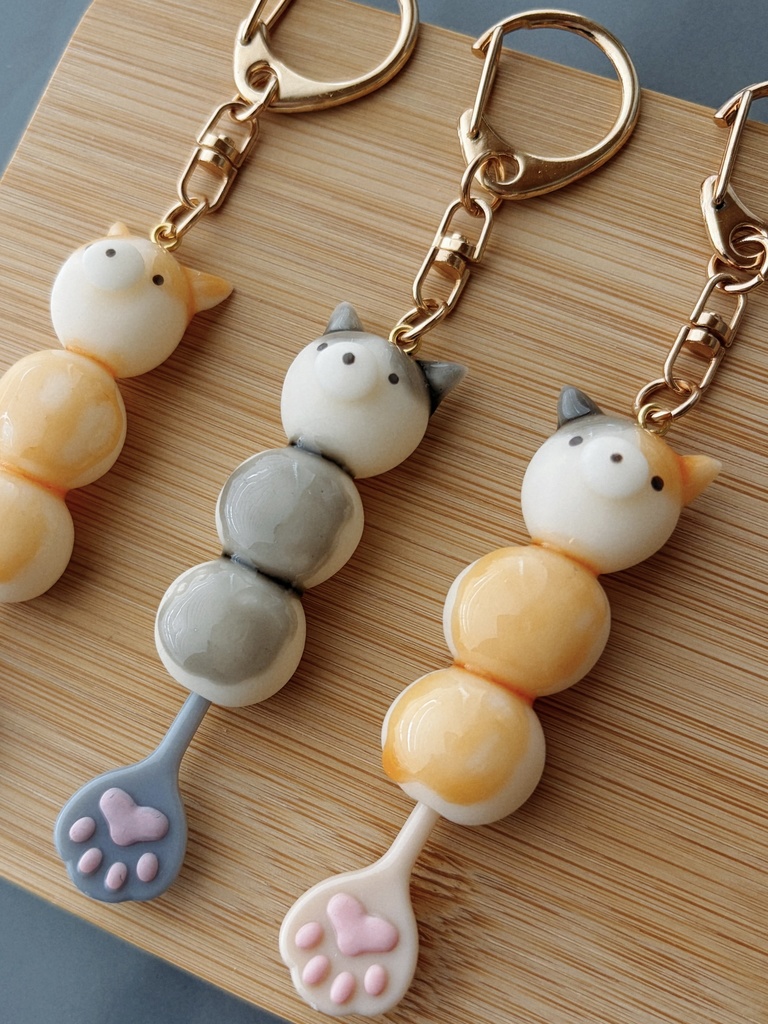 猫のみたらし団子キーホルダー
