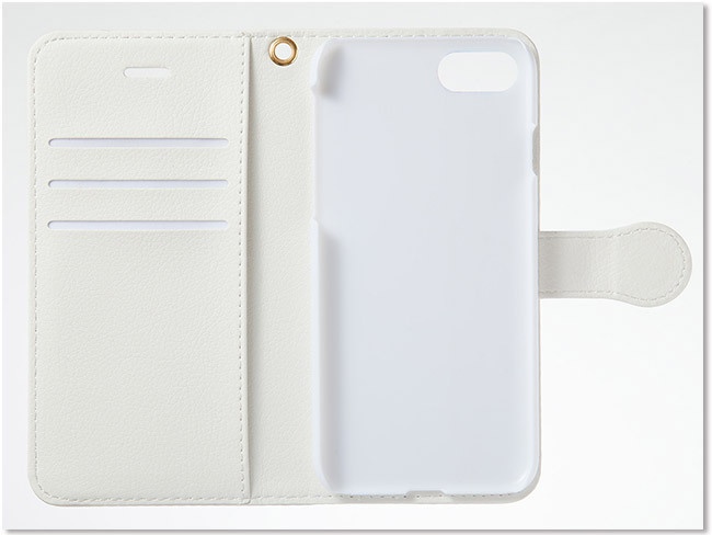 【送料無料】ネイビー・転がりシロクマの手帳型スマホケース