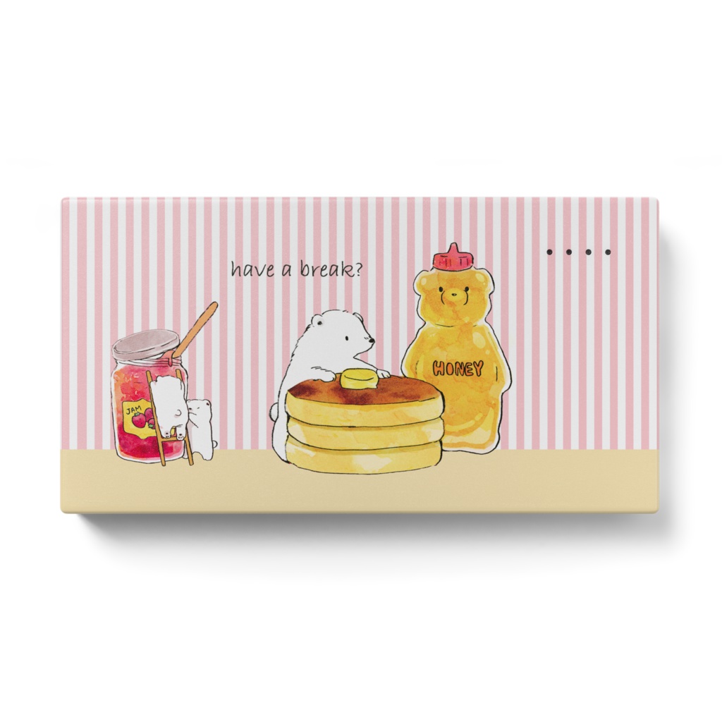 シロクマとホットケーキのモバイルバッテリー・ストライプ