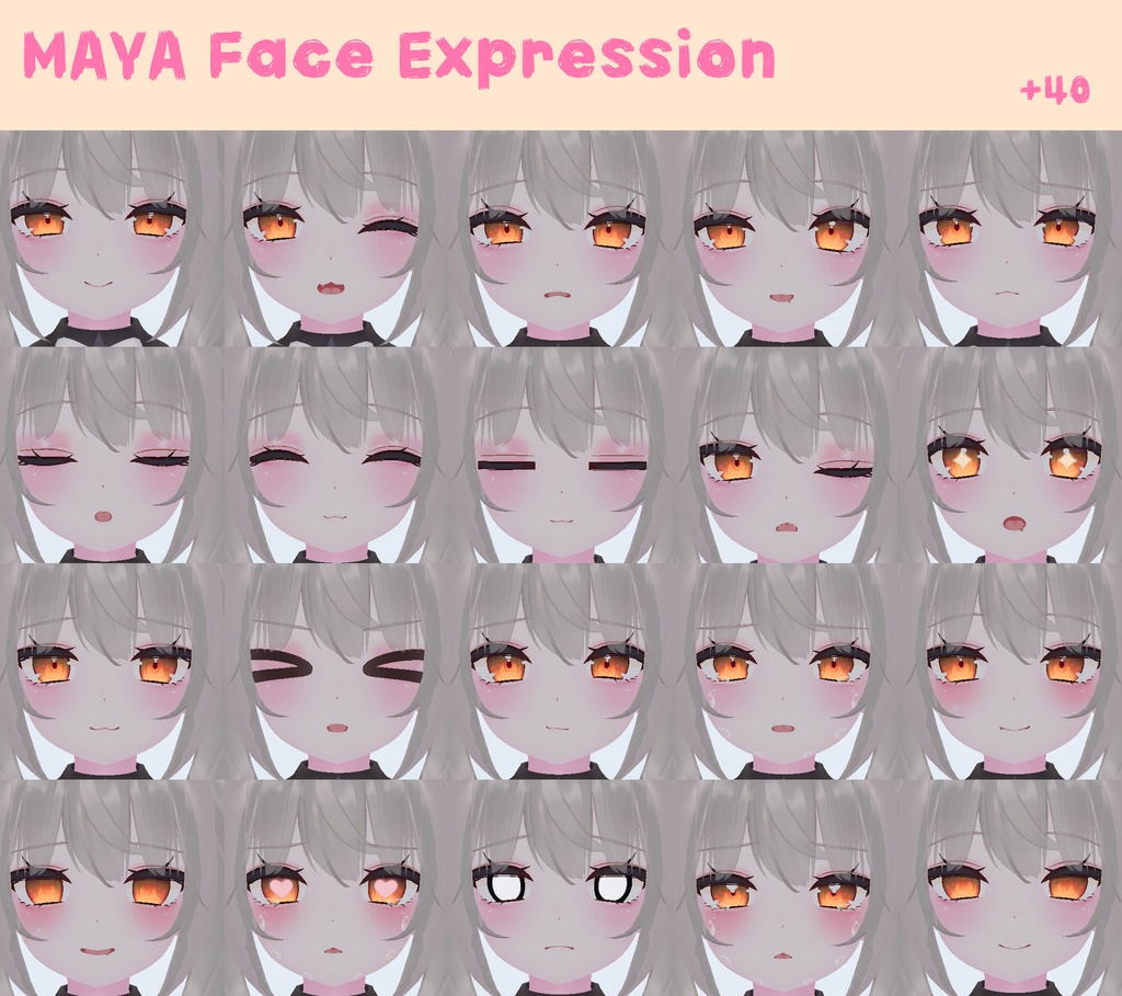 [舞夜]MAYA Face Expression Package