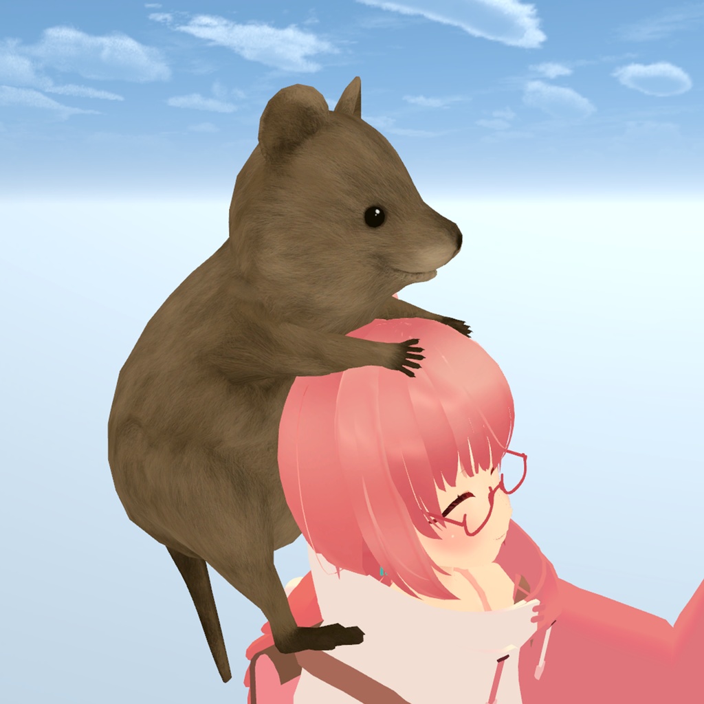 頭乗せ!ぷらぷらクアッカワラビー