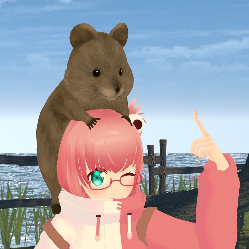 頭乗せ!ぷらぷらクアッカワラビー