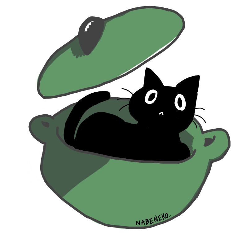 なべに入ったネコのTシャツ