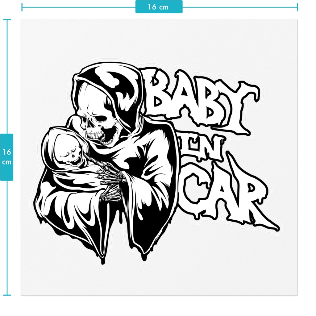 BABY IN CAR スカル ステッカー