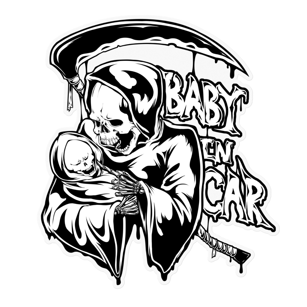 BABY IN CAR スカル 鎌 ステッカー