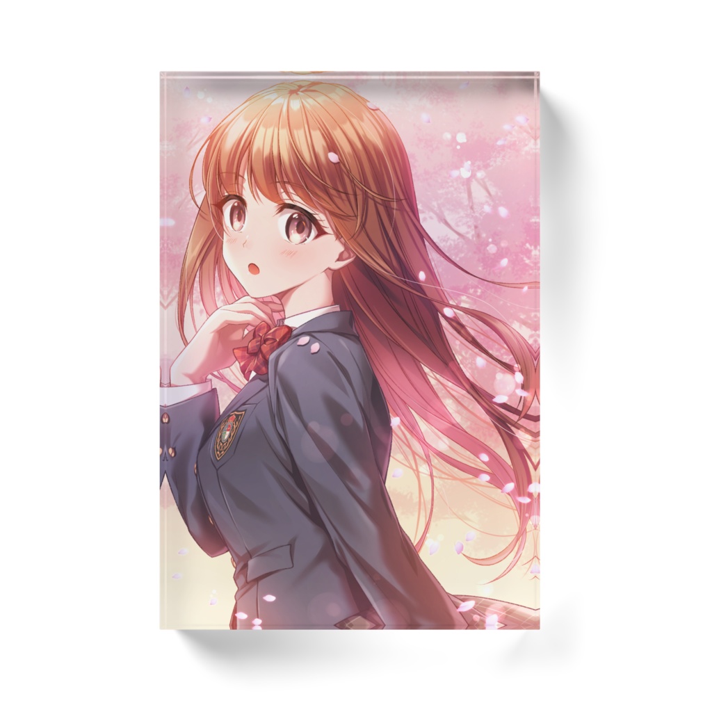 アクリルブロック(女の子と桜)